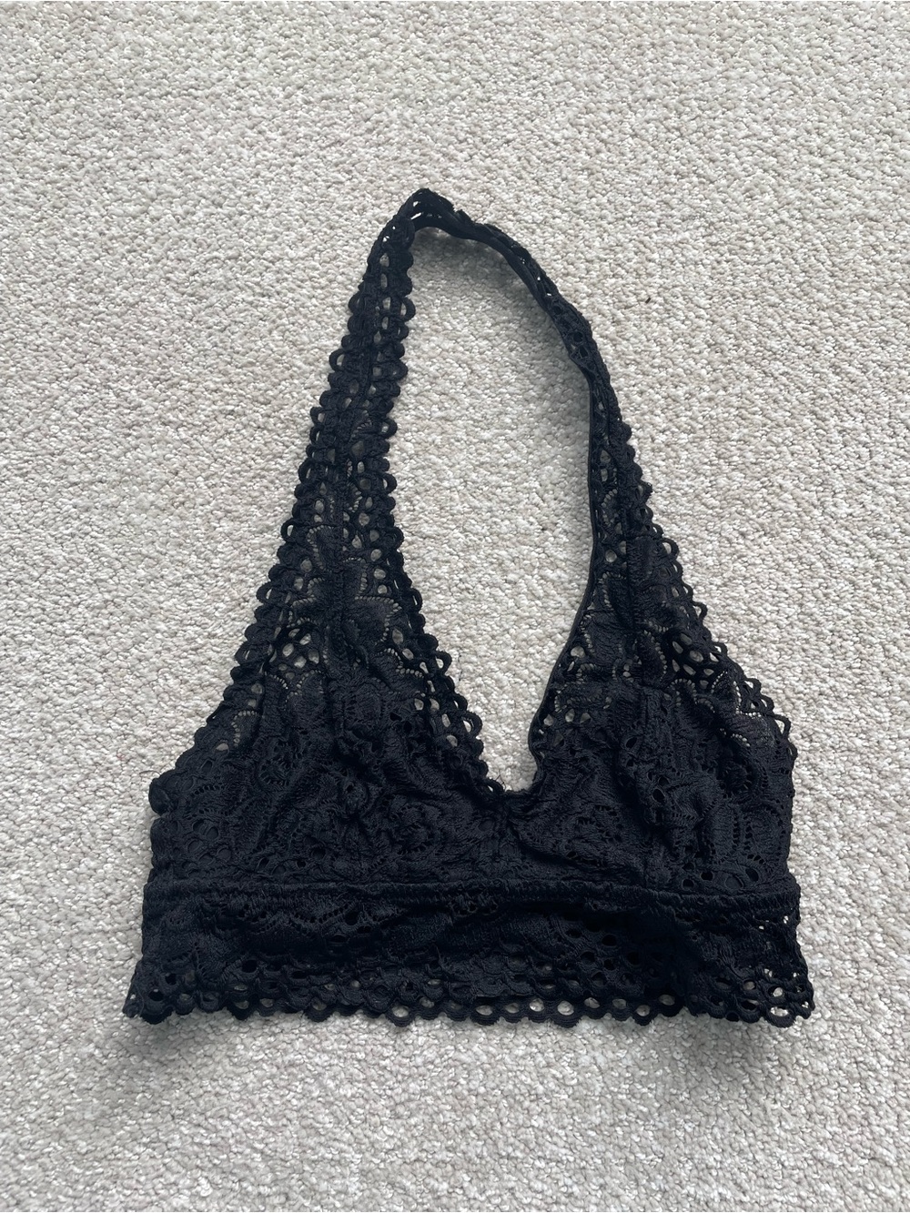 aerie Black Lace Halter Bralette